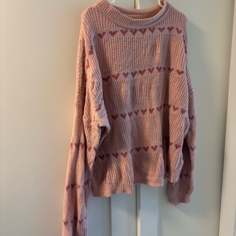 💕Pink Heart Knit Sweater💕